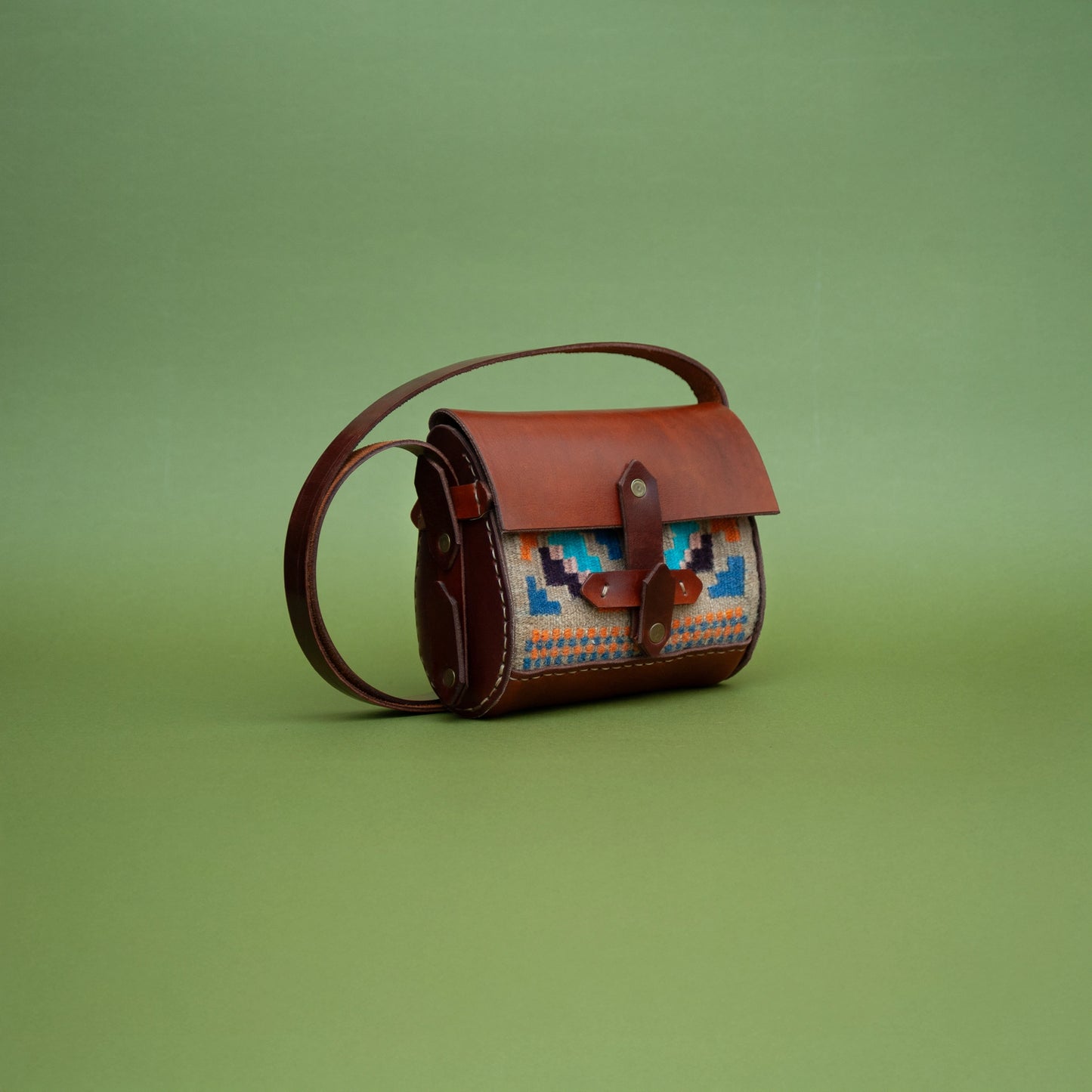 Geometric Wool Crossbody Bag