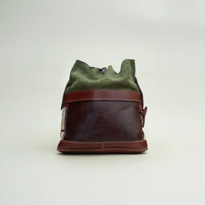 Navy Green Bucket Bag